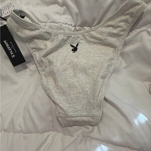 Playboy White and Gray Bikini Bottom